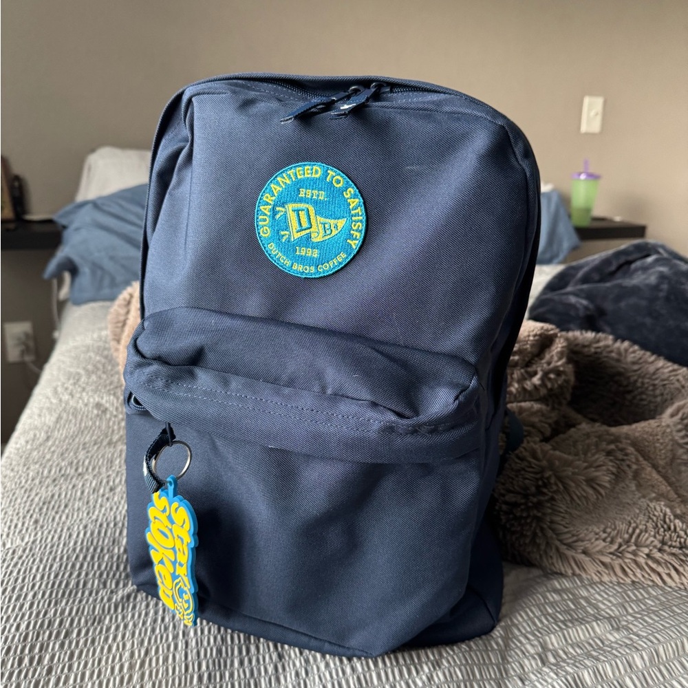 Dark Blue Backpack with Logo Patch